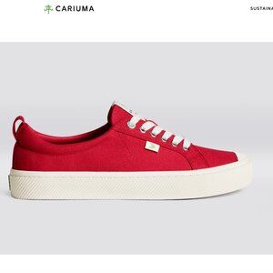 Cariuma OCA low red canvas sneaker, size 9